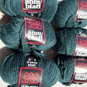Laines Anny Blatt Green Heathered Yarn 6 Skein Bundle Imported NWT